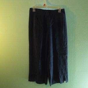 Citron Silk and Linen Blend Capri (2)